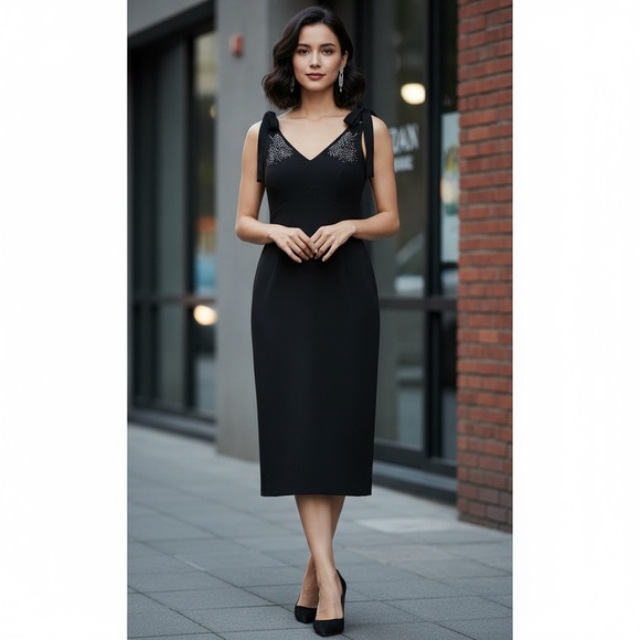 Zara Dresses & Skirts - 💎Zara Black Dress with Rhinestone Accents. Large